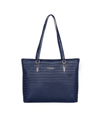 Esbeda Blue Color Embossed Textured Handbag For Women 2