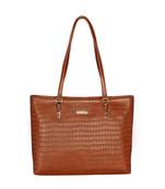 Esbeda Light Tan Color Embossed Textured Handbag For Women