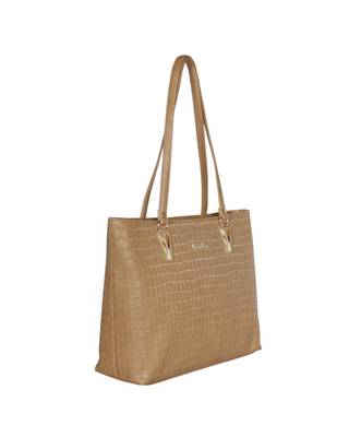 Esbeda Beige Color Embossed Textured Handbag For Women 7