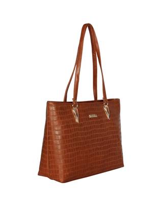 Esbeda Light Tan Color Embossed Textured Handbag For Women 7