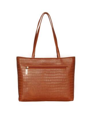 Esbeda Light Tan Color Embossed Textured Handbag For Women 8