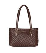 Esbeda Brown Color Embossed Textured Handbag For Women
