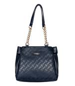 Esbeda Blue Color Embossed Textured Handbag For Women