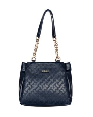 Esbeda Blue Color Embossed Textured Handbag For Women 2