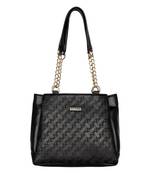 Esbeda Black Color Embossed Textured Handbag For Women