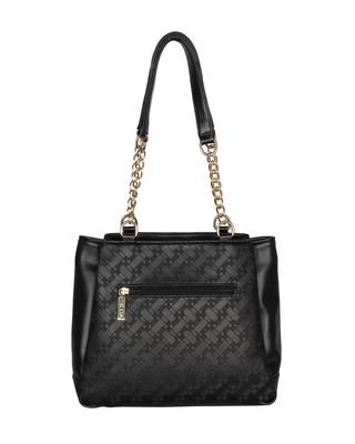 Esbeda Black Color Embossed Textured Handbag For Women 8