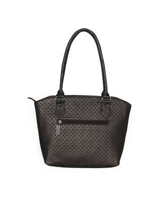 Esbeda Black Color Glitter Emboss Hand bag For women 8