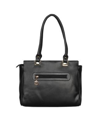 Esbeda Black Color Solid Pattern Textured Handbag For Women 8