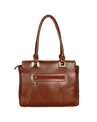 Esbeda Tan Color Solid Pattern Textured Handbag For Women 8