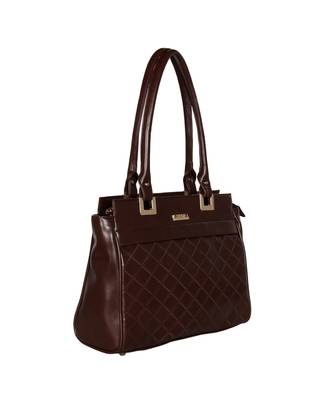 Esbeda Brown Color Solid Pattern Textured Handbag For Women 4