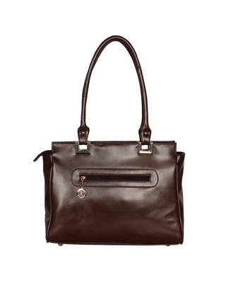 Esbeda Brown Color Solid Pattern Textured Handbag For Women 5