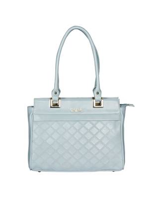 Esbeda Sku Blue Color Solid Pattern Textured Handbag For Women 2