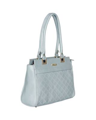 Esbeda Sku Blue Color Solid Pattern Textured Handbag For Women 7