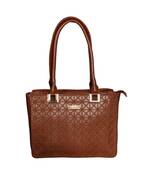 Esbeda Tan Color Solid Pattern Textured Handbag For Women