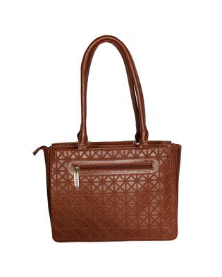 Esbeda Tan Color Solid Pattern Textured Handbag For Women 7