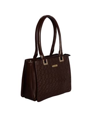 Esbeda Brown Color Solid Pattern Textured Handbag For Women 6