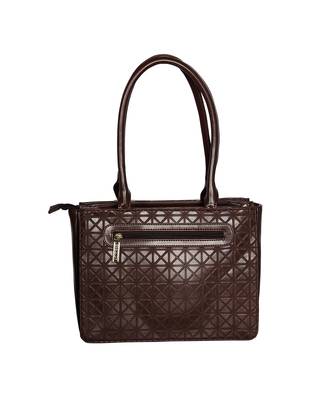 Esbeda Brown Color Solid Pattern Textured Handbag For Women 7