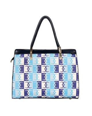 Esbeda Blue Color Logo Print Handbag For Women 11