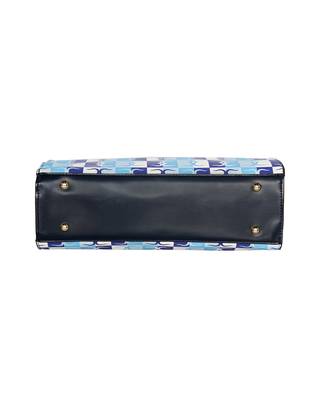 Esbeda Blue Color Logo Print Handbag For Women 12