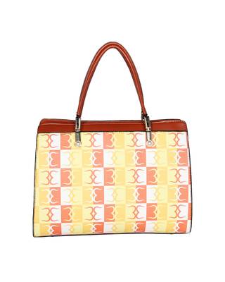 Esbeda Orange Color Logo Print Handbag For Women 11