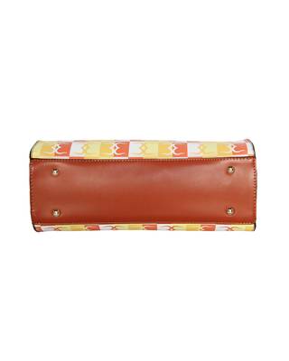 Esbeda Orange Color Logo Print Handbag For Women 12