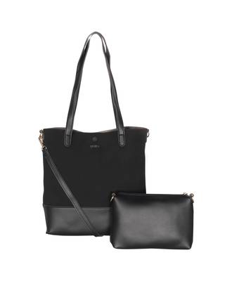 Esbeda Black Color Solid Pattern Suede handbag with pouch For Women 1