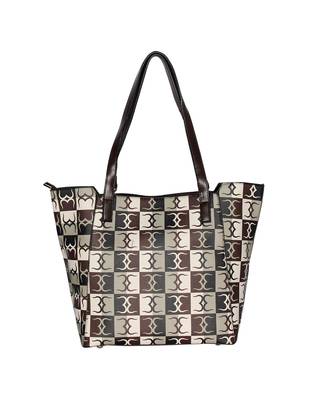 Esbeda Brown Color Logo Print Handbag For Women 11