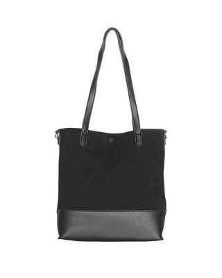 Esbeda Black Color Solid Pattern Suede handbag with pouch For Women 4