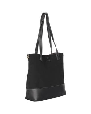 Esbeda Black Color Solid Pattern Suede handbag with pouch For Women 5