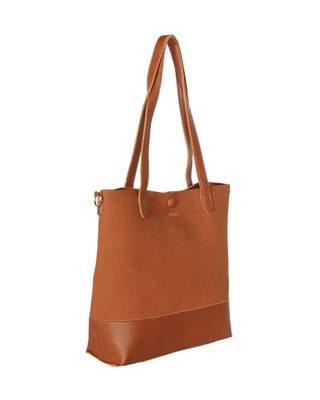 Esbeda Tan Color Solid Pattern Suede handbag with pouch For Women 3