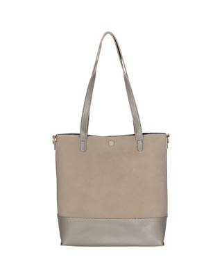 Esbeda Grey Color Solid Pattern Suede handbag with pouch For Women 5