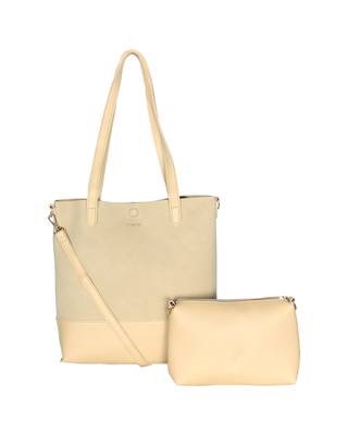 Esbeda Camel Color Solid Pattern Suede handbag with pouch For Women 1