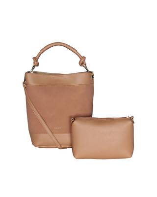 Esbeda Pink Color Solid Pattern Suede handbag with pouch For Women 2