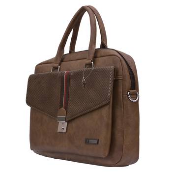 Esbeda Brown Color Big Size Clipart Flap Laptop Bag 4