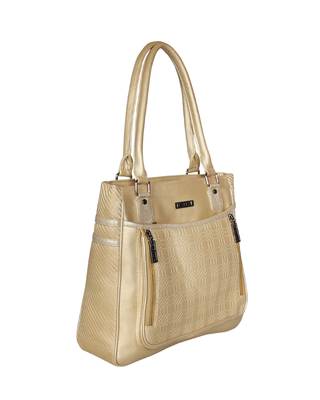 Esbeda Gold Color Solid Blissy Handbag For Women 10