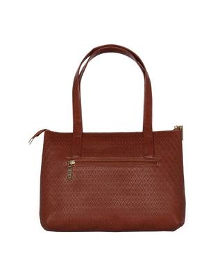 Esbeda Tan Color Embossed Textured Handbag For Women 11