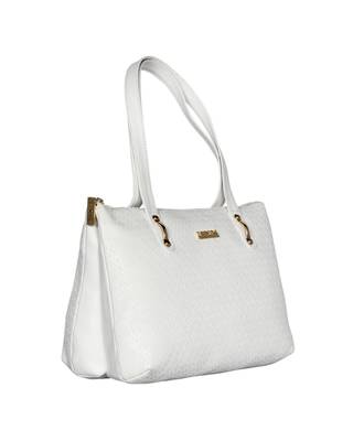 Esbeda White Color Embossed Textured Handbag For Women 10
