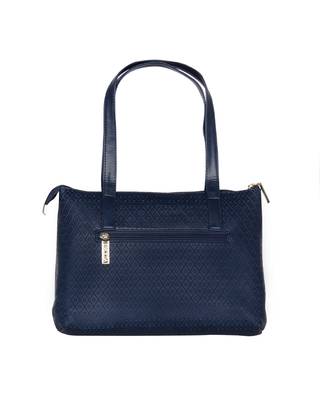 Esbeda Blue Color Embossed Textured Handbag For Women 11