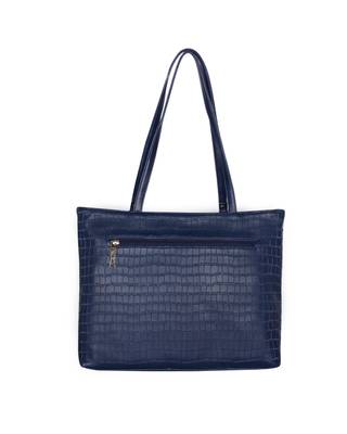 Esbeda Blue Color Embossed Textured Handbag For Women 11