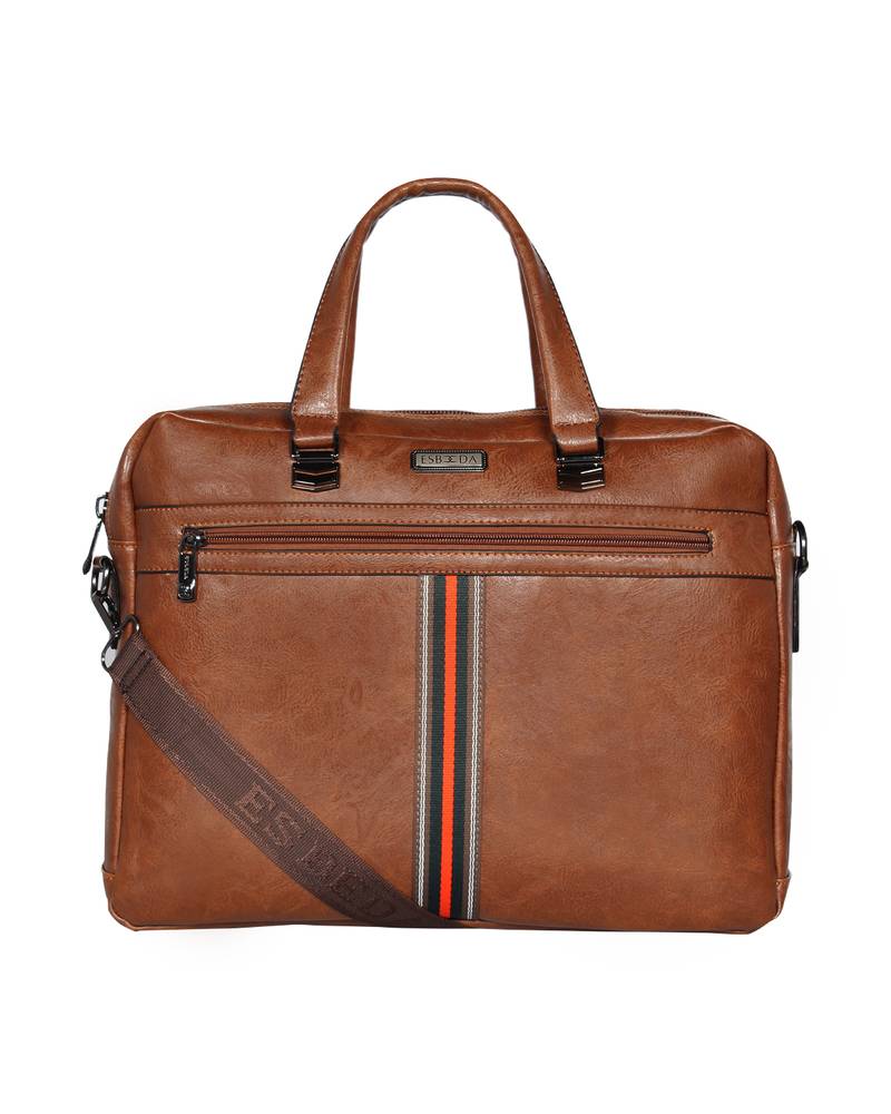 Esbeda Tan Color Regular Size Tactical Striped Laptopbag For Men