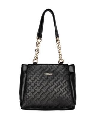 Esbeda Black Color Embossed Textured Handbag For Women 3