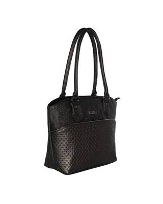 Esbeda Black Color Glitter Emboss Hand bag For women 10
