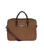 Esbeda Beige Color Stitch Line Laptop bag For mens & women