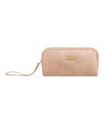 Esbeda Beige Color Solid Pu Synthetic Material Pouch For Womens