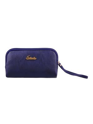 Esbeda D-Blue Color Solid Pu Synthetic Material Pouch For Womens 1