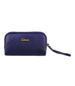 Esbeda D-Blue Color Solid Pu Synthetic Material Pouch For Womens
