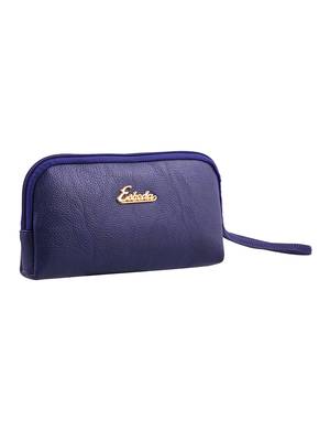 Esbeda D-Blue Color Solid Pu Synthetic Material Pouch For Womens 8