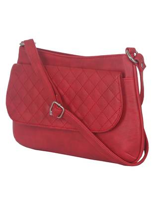 Esbeda Red color Quilted Slingbag for womens 11