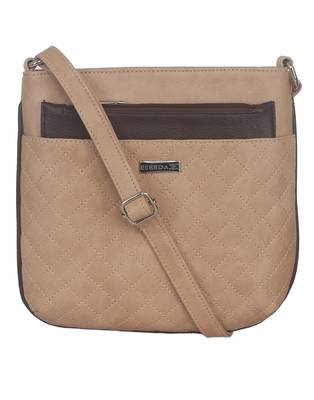 Esbeda Beige color Quilted Slingbag for womens 2