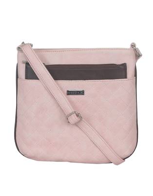 Esbeda Light Pink color Quilted Slingbag for womens 1